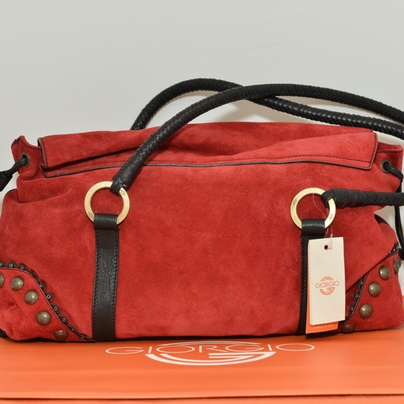 Giorgio G Red Suede Purse - Picture 2 of 5